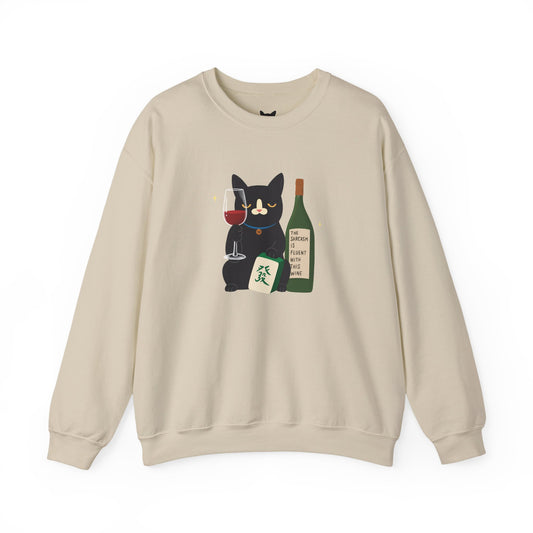 PowPow "My Sarcasm Is Fluent With This Wine" Sweatshirt